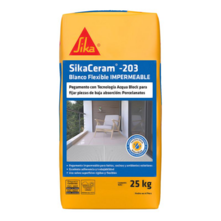 SikaCeram -203  Blanco Flexible IMPERMEABLE